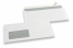 Vensterenveloppen wit budget, 110 x 220 mm, 80 grs., venster links 45 x 90 mm, 20 mm van links, 15 mm van onder, stripsluiting | PIT Packaging.nl | Enveloppenland