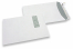 Vensterenveloppen, wit, 220 x 312 mm (EA4), venster links 40 x 110 mm, vensterpositie 20 mm van links en 50 mm vanaf boven, 120 grams, stripsluiting, gewicht per stuk ca. 18 gr. | PIT Packaging.nl | Enveloppenland