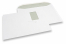 Vensterenveloppen wit budget, 229 x 324 mm, 100 grs., venster links 55 x 90 mm, 20 mm van links, 60 mm van boven, gegomde klep lange zijde | PIT Packaging.nl | Enveloppenland