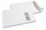 Vensterenveloppen, wit, 220 x 312 mm (EA4), venster rechts 40 x 110 mm, 20 mm van rechts en 50 mm van boven, 120 grams, stripsluiting, gewicht per stuk ca. 18 gr. | PIT Packaging.nl | Enveloppenland