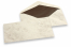 Marmer enveloppen - 96 x 181 mm, marmer bruin, binnenvoering bruin | PIT Packaging.nl | Enveloppenland