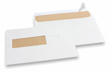 Vensterenveloppen gebroken wit, 156 x 220 mm (EA5), venster links 40 x 110 mm, 20 mm van links en 66 mm van onder, 90 grams, gewicht per stuk ca. 7 gr. | PIT Packaging.nl | Enveloppenland