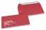 Rood, vensterenveloppen gekleurd, 110 x 220 mm (DL), venster links, vensterformaat 45 x 90 mm, vensterpositie 20 mm van links / 15 mm van onder, stripsluiting, 120 grams gekleurd papier | PIT Packaging.nl | Enveloppenland