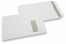 Vensterenveloppen, wit, 229 x 324 mm (C4), venster rechts 40 x 110 mm, vensterpositie 20 mm vanaf rechts en 60 mm vanaf de bovenzijde, 120 grams, gegomd, gewicht per stuk ca. 20 gr. | PIT Packaging.nl | Enveloppenland