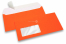 Neon enveloppen - oranje, met venster 45 x 90 mm, 20 mm van links, 15 mm van onder | PIT Packaging.nl | Enveloppenland