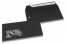 Zwart, vensterenveloppen gekleurd, 110 x 220 mm (DL), venster links, vensterformaat 45 x 90 mm, vensterpositie 20 mm van links / 15 mm van onder, stripsluiting, 120 grams gekleurd papier | PIT Packaging.nl | Enveloppenland