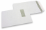 Vensterenveloppen, wit, 229 x 324 mm (C4), venster links 40 x 110 mm, vensterpositie 20 mm van links en 60 mm van de bovenzijde, 120 grams, gegomd, gewicht per stuk ca. 20 gr. | PIT Packaging.nl | Enveloppenland