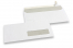 Vensterenveloppen, wit, 110 x 220 mm (EA 5/6), venster rechts 30 x 100 mm, 15 mm van rechts en 20 mm van  onder, stripsluiting, 80 grams | PIT Packaging.nl | Enveloppenland