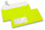 Neon enveloppen - geel, met venster 45 x 90 mm, 20 mm van links, 15 mm van onder | PIT Packaging.nl | Enveloppenland