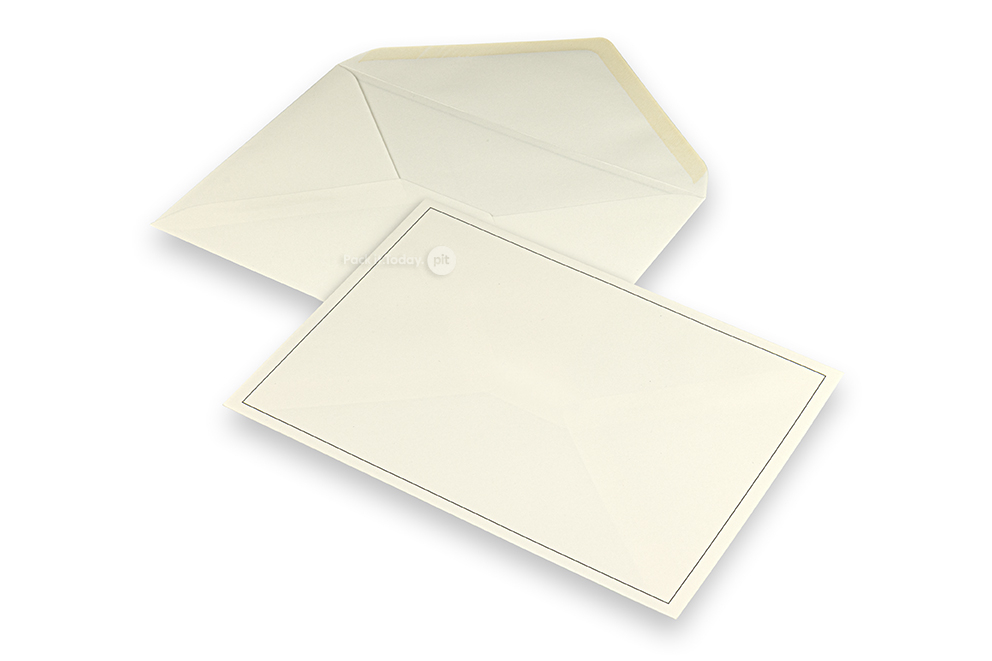 Rouwkaart enveloppen - Crème + enkele rand, 156 x 220 mm