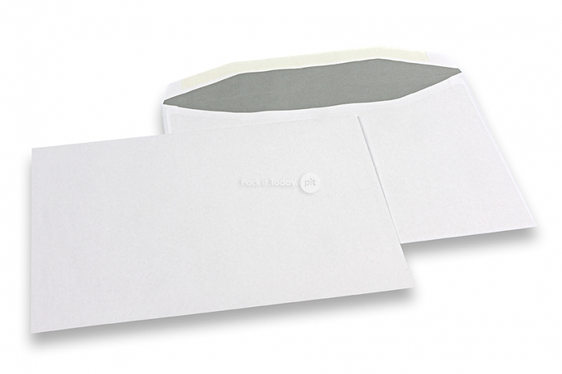 Witte papieren enveloppen, 162 x 229 mm (C5), 90 grams, gegomde sluiting, gewicht per stuk ca. 7 gr.