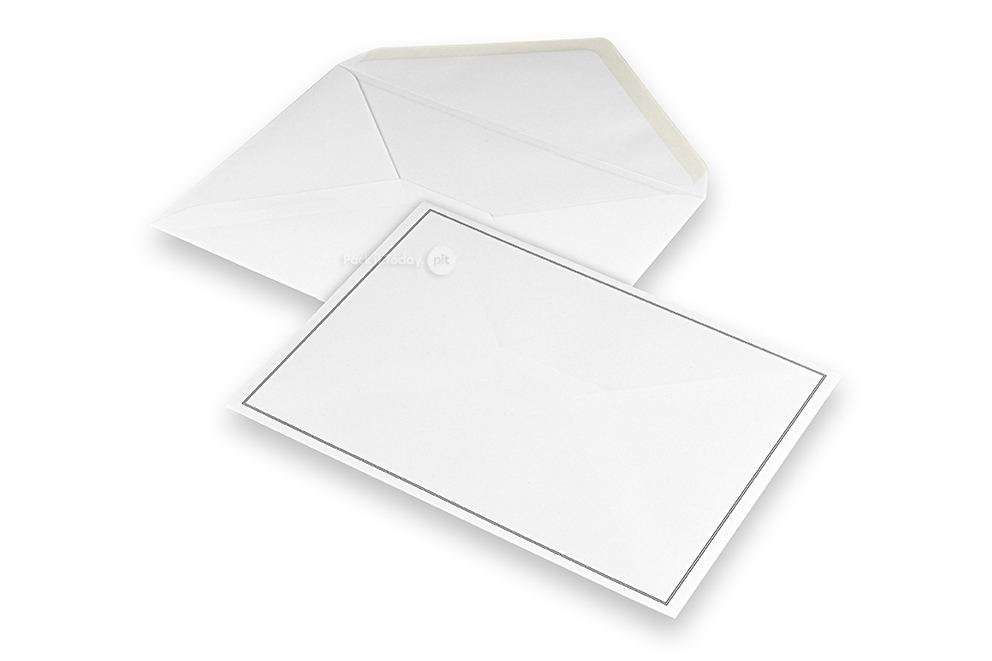 Rouwkaart enveloppen - Wit + dubbele rand, 156 x 220 mm