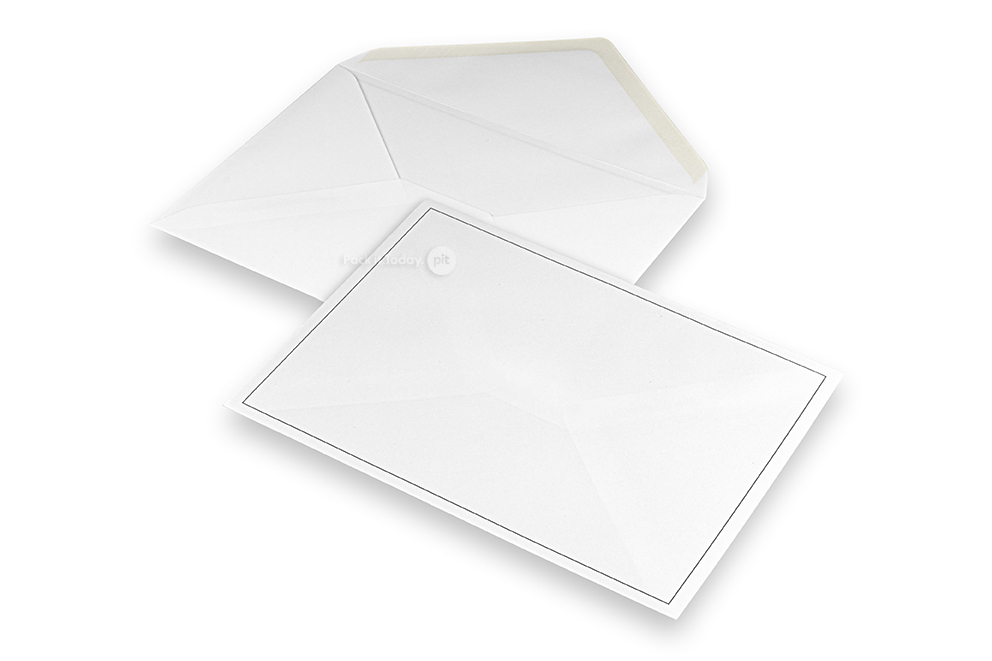 Rouwkaart enveloppen - Wit + enkele rand, 156 x 220 mm