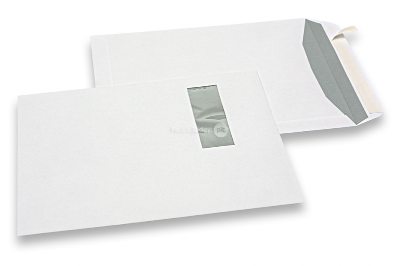 Vensterenveloppen laserprinter, 229 x 324 mm (C4), venster links, gewicht per stuk ca. 19 gr., venster (40 x 110 mm) positie 20 mm van links en 60 mm van boven.