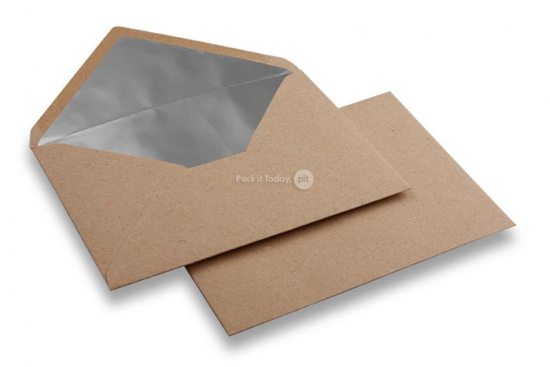 Gevoerde enveloppen kraft - 114 x 162 mm (C 6) Zilver
