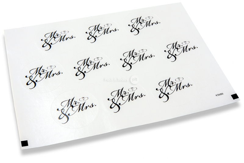 Sluitzegels trouwen - Mr. & Mrs. zwart