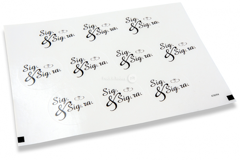 Sluitzegels trouwen - Sig. & Sig.ra zwart