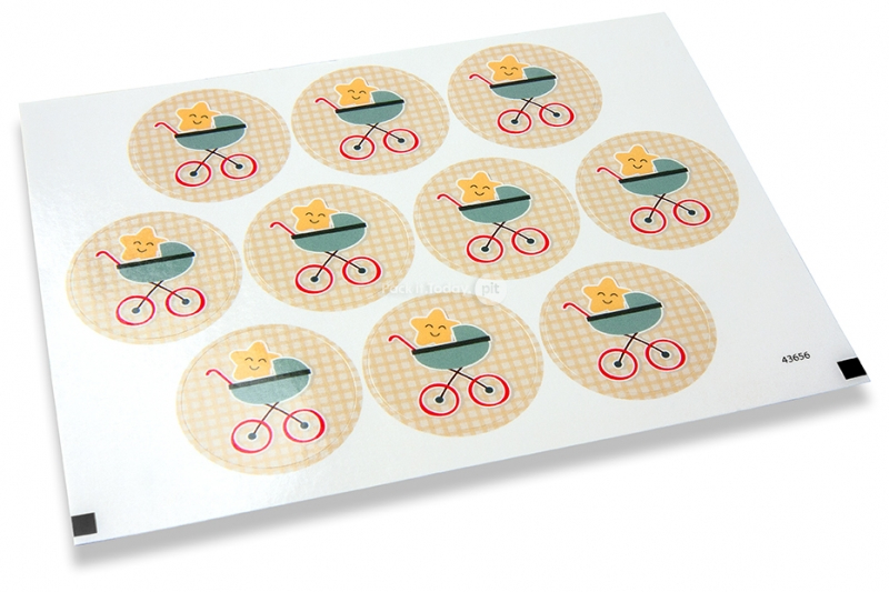 Sluitzegels geboorte - kinderwagen met ster