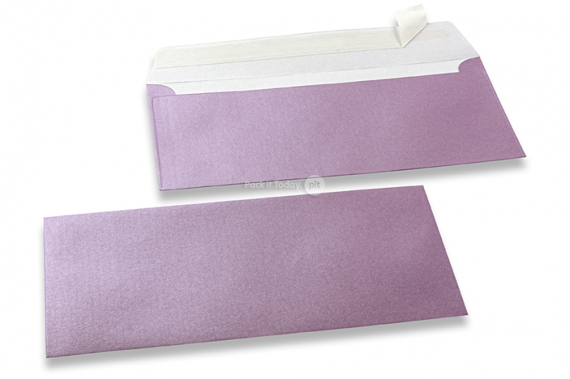 Lila gekleurde enveloppen parelmoer - 110 x 220 mm
