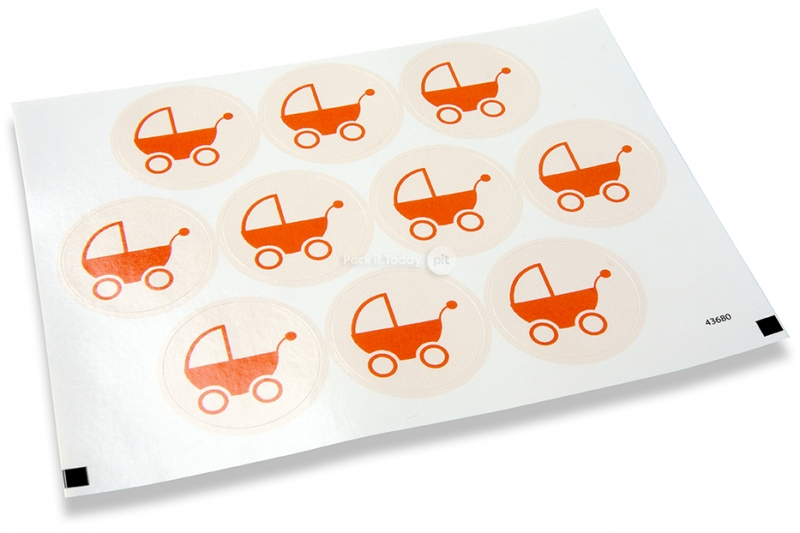 Sluitzegels geboorte - kinderwagen rood