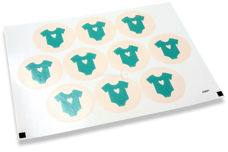 Sluitzegels geboorte - rompertje blauw