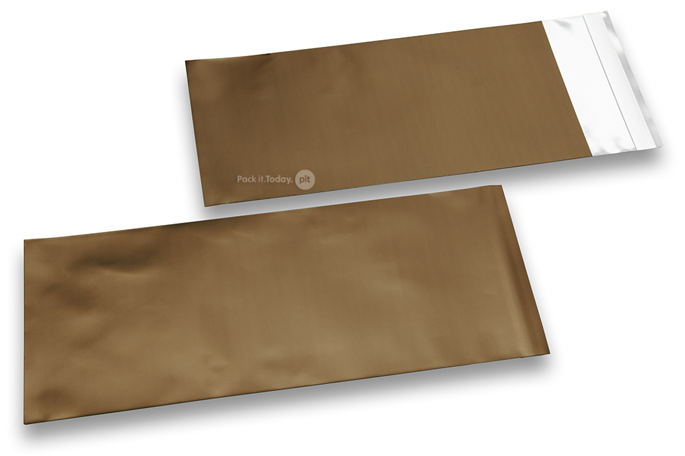 Goud gekleurde mat metallic folie enveloppen - 110 x 220 mm