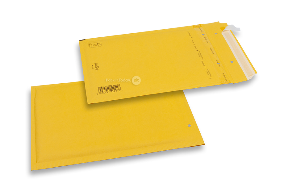 Luchtkussen enveloppen gekleurd - Geel, 80 gr 180 x 250 mm