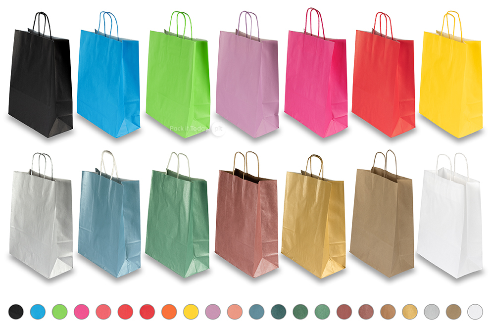 Papieren draagtassen gedraaide handgreep 