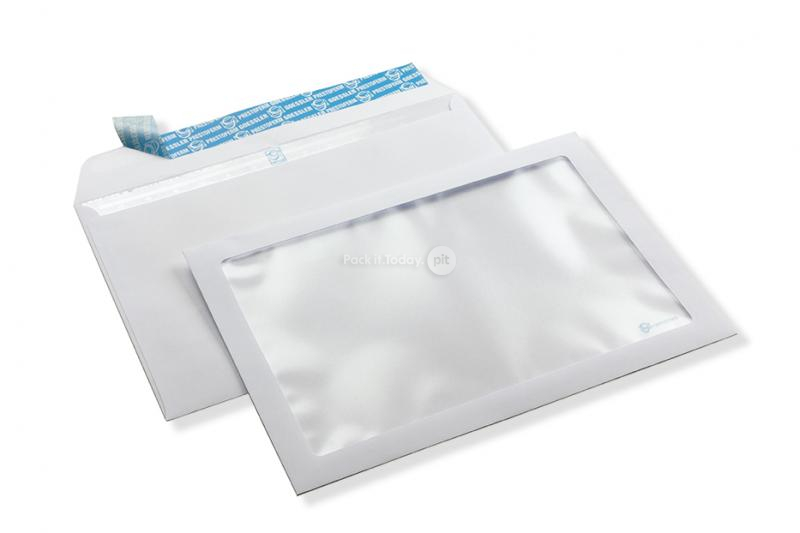 Panorama venster envelop, 162 x 229 mm (A5), 100 gr, stripsluiting,  (vensterformaat 130 x 200 mm, positie: 15 mm van links, 15 mm van onder)