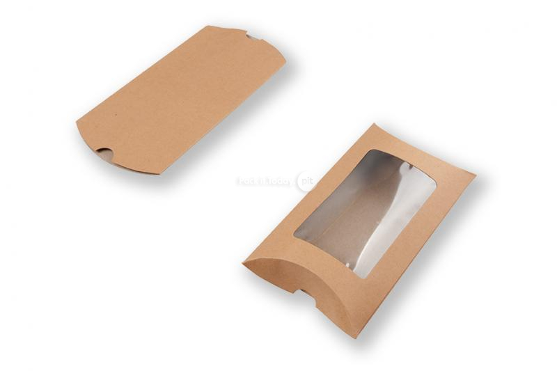 Gondeldoosjes bruin - 114 x 162 x 35 mm - met venster 70 x 120 mm