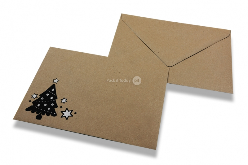 Gerecyclede kerst enveloppen - kerstboom