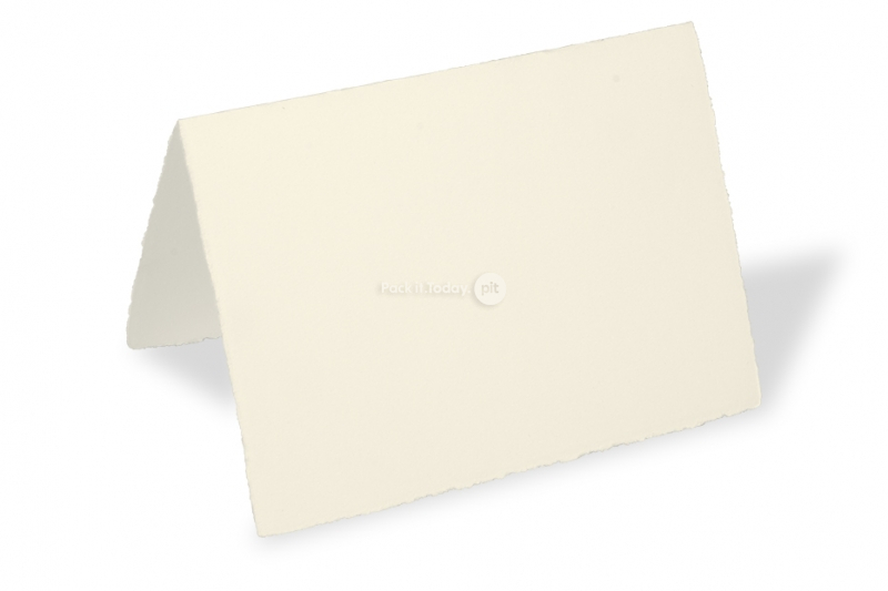 Kaarten handgeschept papier - lange zijde gevouwen