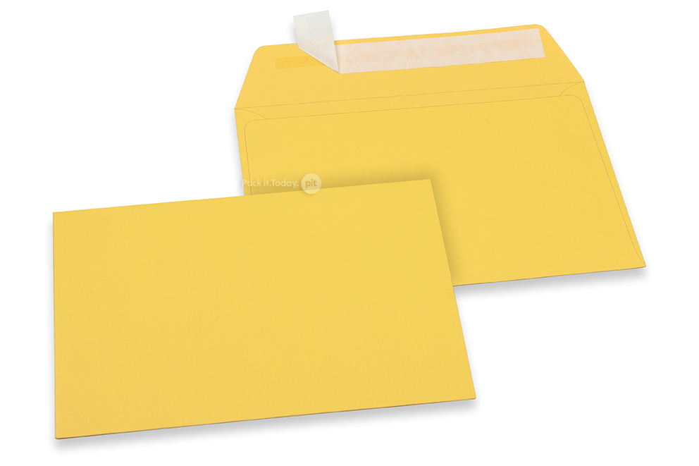 114 x 162 mm -  Boterbloem geel gekleurde papieren enveloppen