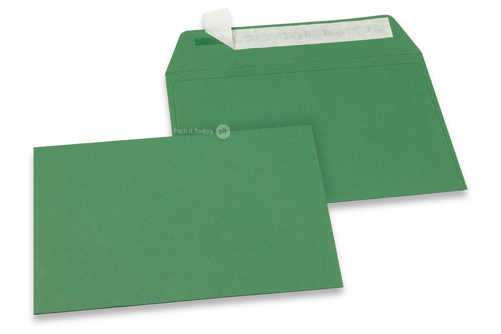 114 x 162 mm -  Donkergroen gekleurde papieren enveloppen