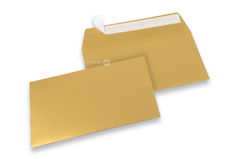 114 x 162 mm -  Goud metallic gekleurde papieren enveloppen