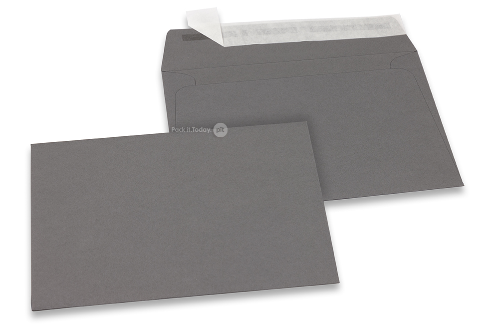 114 x 162 mm -  Antraciet gekleurde papieren enveloppen