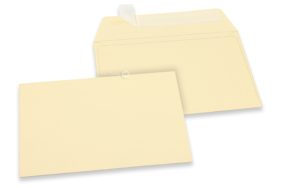 114 x 162 mm -  Ivoorwit gekleurde papieren enveloppen 