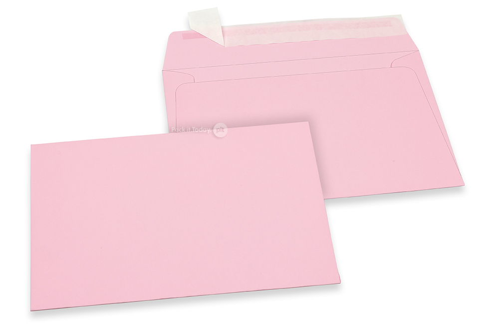 114 x 162 mm -  Lichtroze gekleurde papieren enveloppen 
