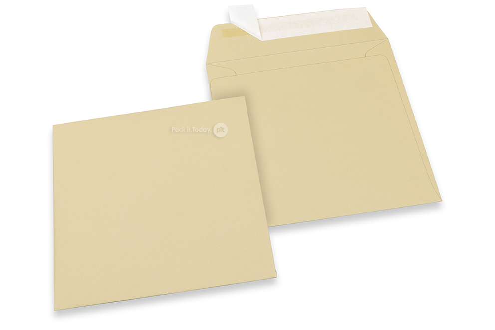 160 x 160 mm -  Camel gekleurde papieren enveloppen 