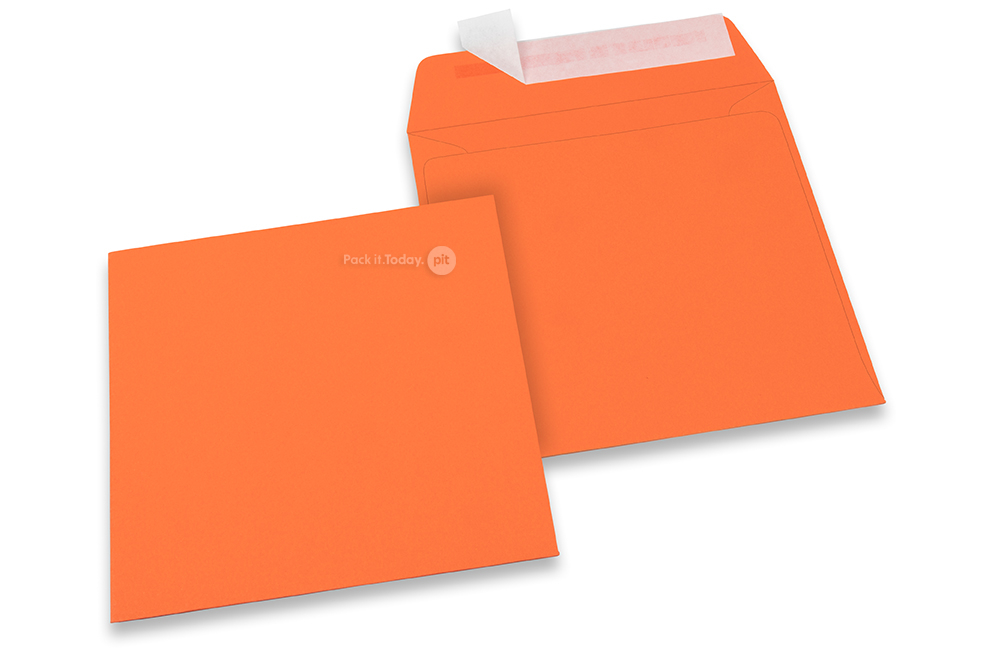 160 x 160 mm -  Oranje gekleurde papieren enveloppen