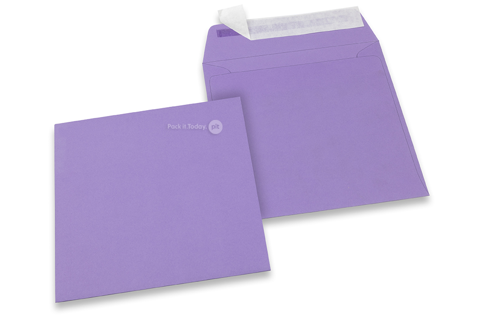 160 x 160 mm -  Paars gekleurde papieren enveloppen