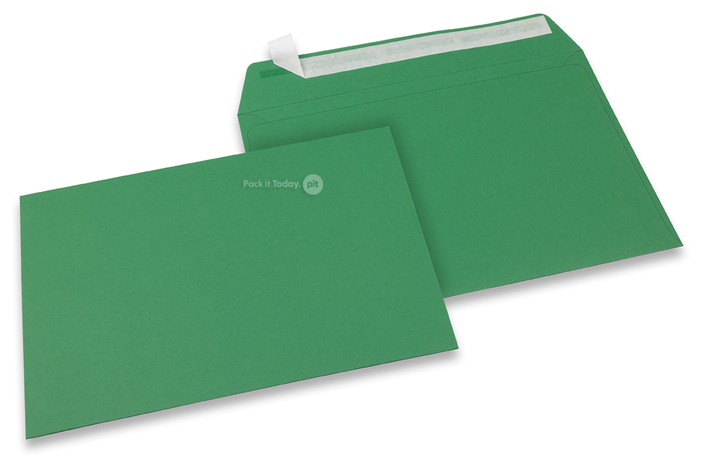 162 x 229 mm - Donkergroen gekleurde papieren enveloppen