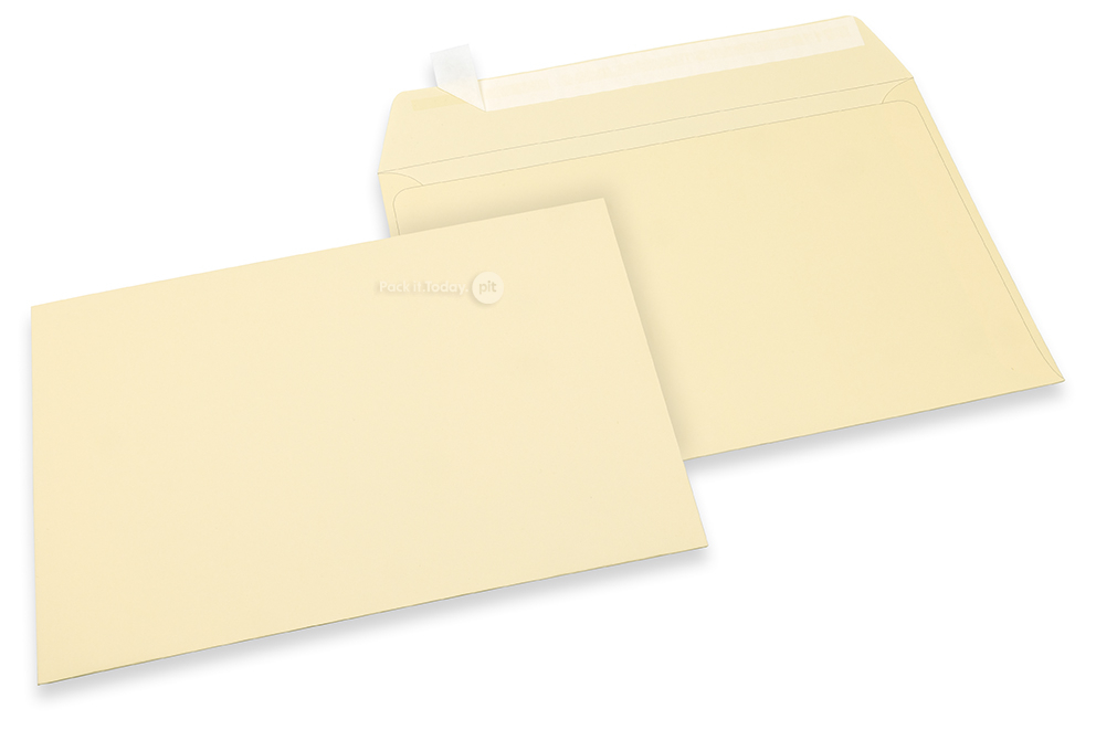 162 x 229 mm - Ivoorwit gekleurde papieren enveloppen 