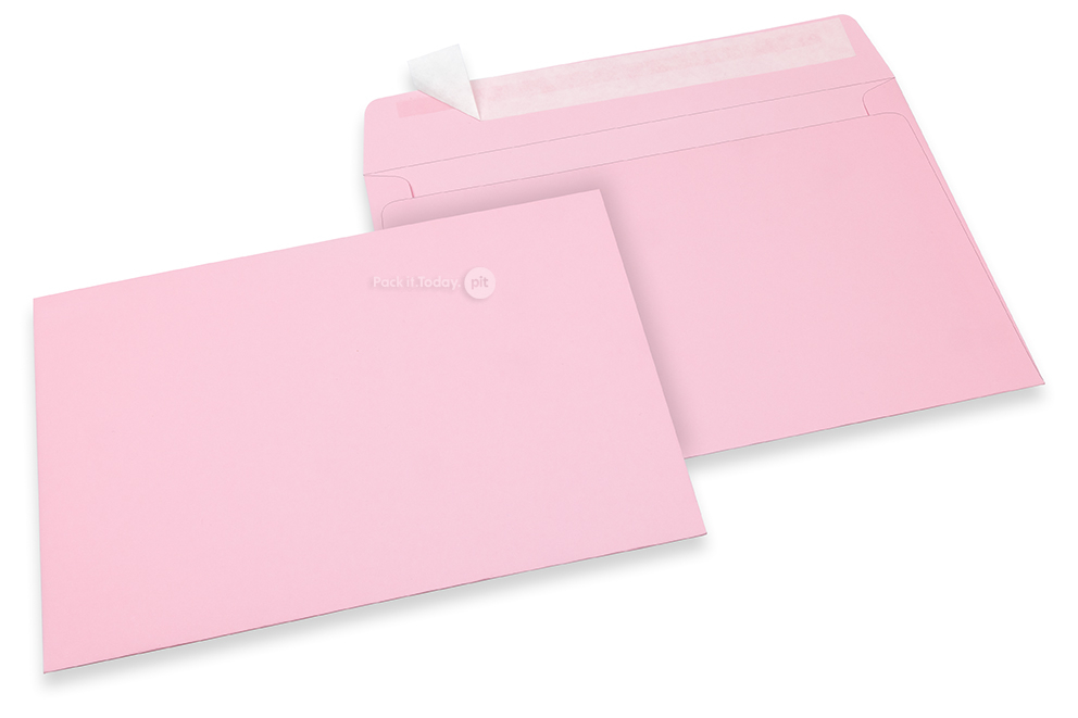 162 x 229 mm - Lichtroze gekleurde papieren enveloppen