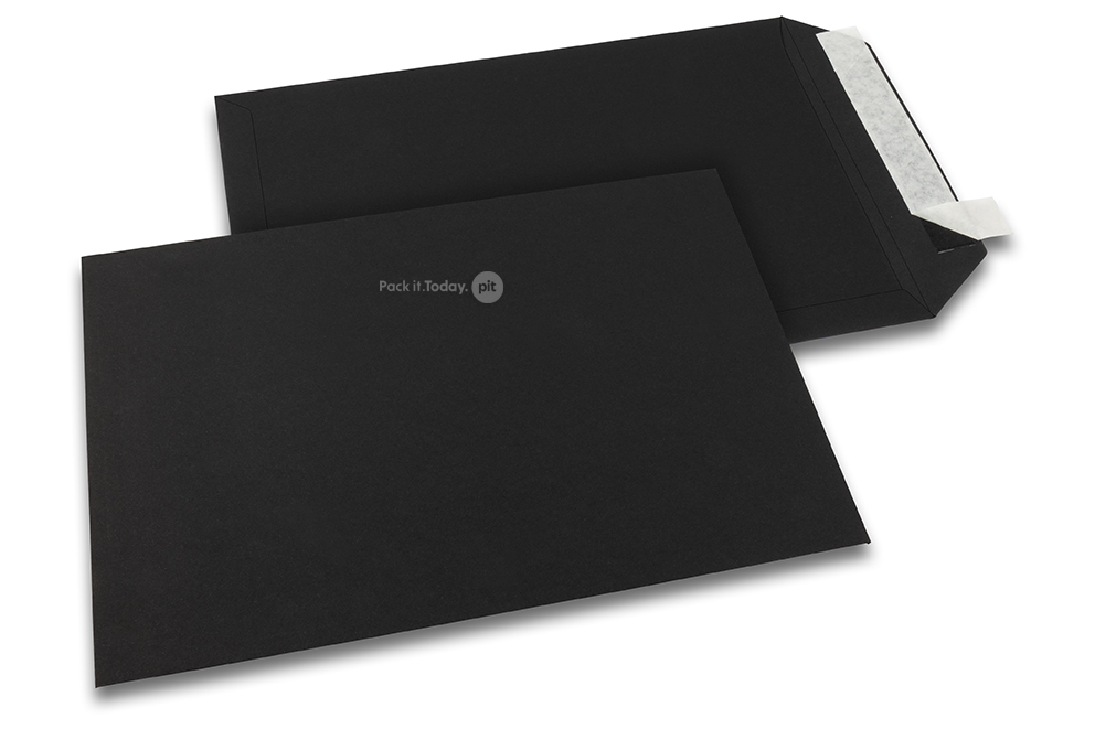 229 x 324 mm - Zwart gekleurde papieren enveloppen 