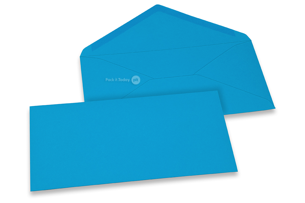 Wenskaart enveloppen gekleurd - oceaanblauw, 110 x 220 mm