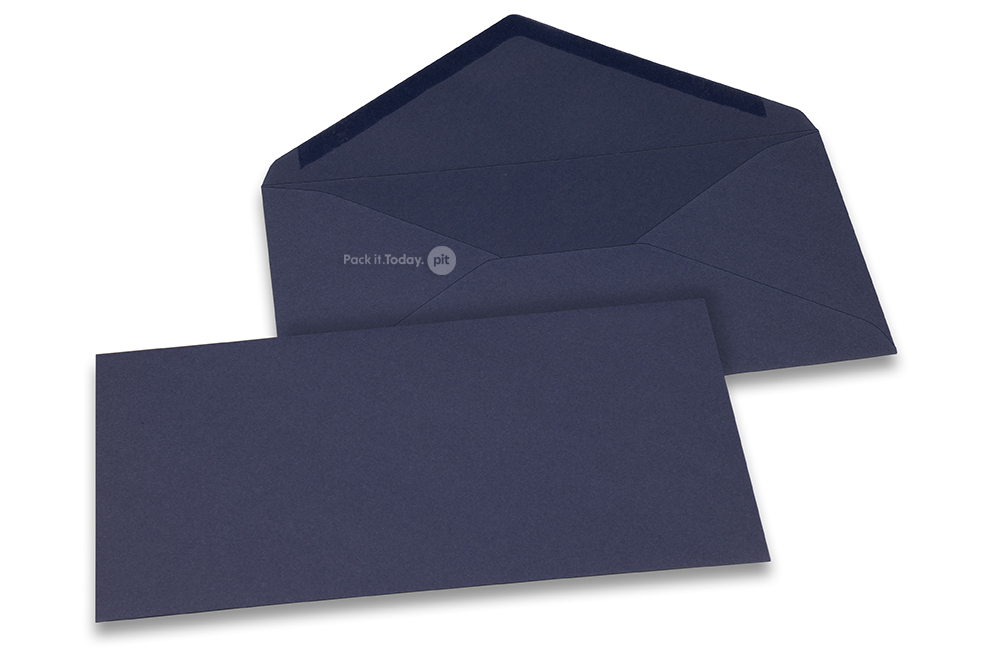 Wenskaart enveloppen gekleurd  - donkerblauw, 110 x 220 mm