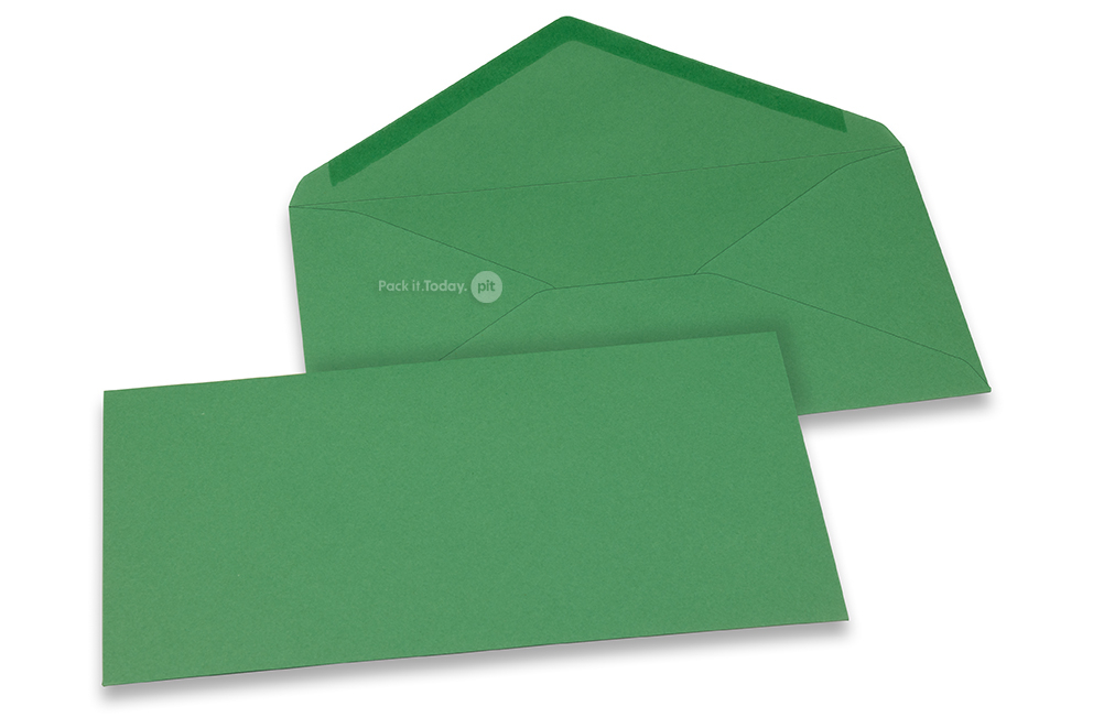 Wenskaart enveloppen gekleurd  - donkergroen, 110 x 220 mm