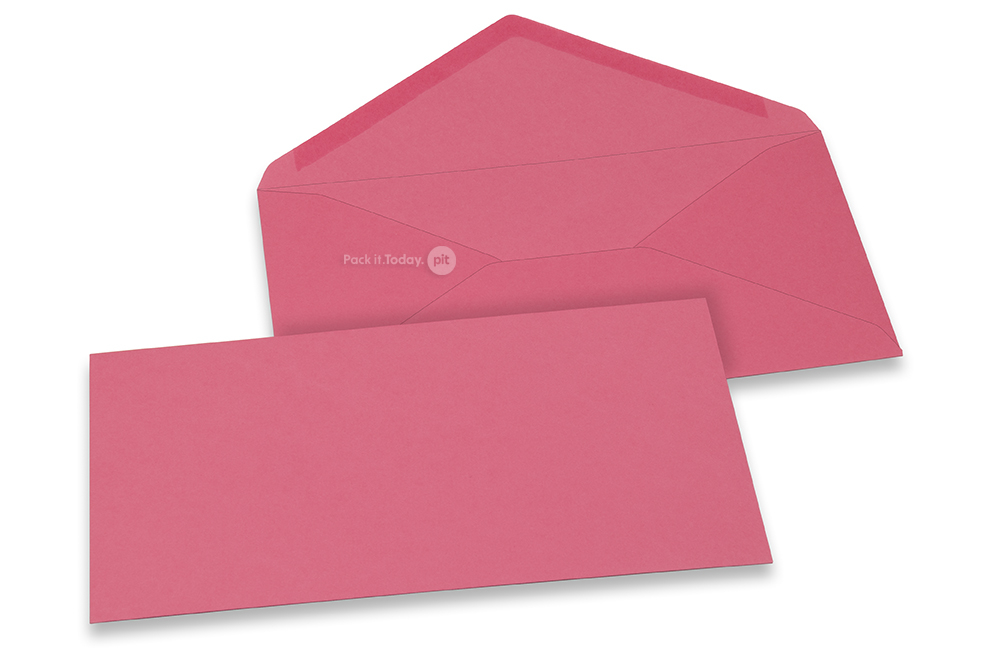 Wenskaart enveloppen gekleurd - roze, 110 x 220 mm
