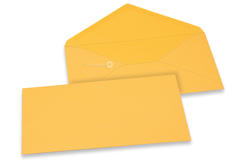 Wenskaart enveloppen gekleurd - goudgeel, 110 x 220 mm